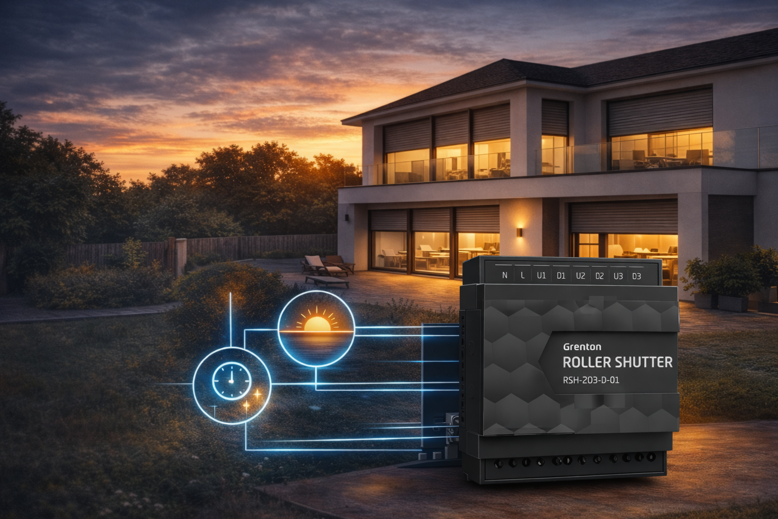 Árnyékolásvezérlés – redőny, zsalu, roletta Grenton rendszerrel